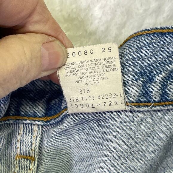 Levi’s Blue Faded Wash Denim Distressed Relaxed Straight Leg Jeans Size 36x30 ma - Picture 7 of 12